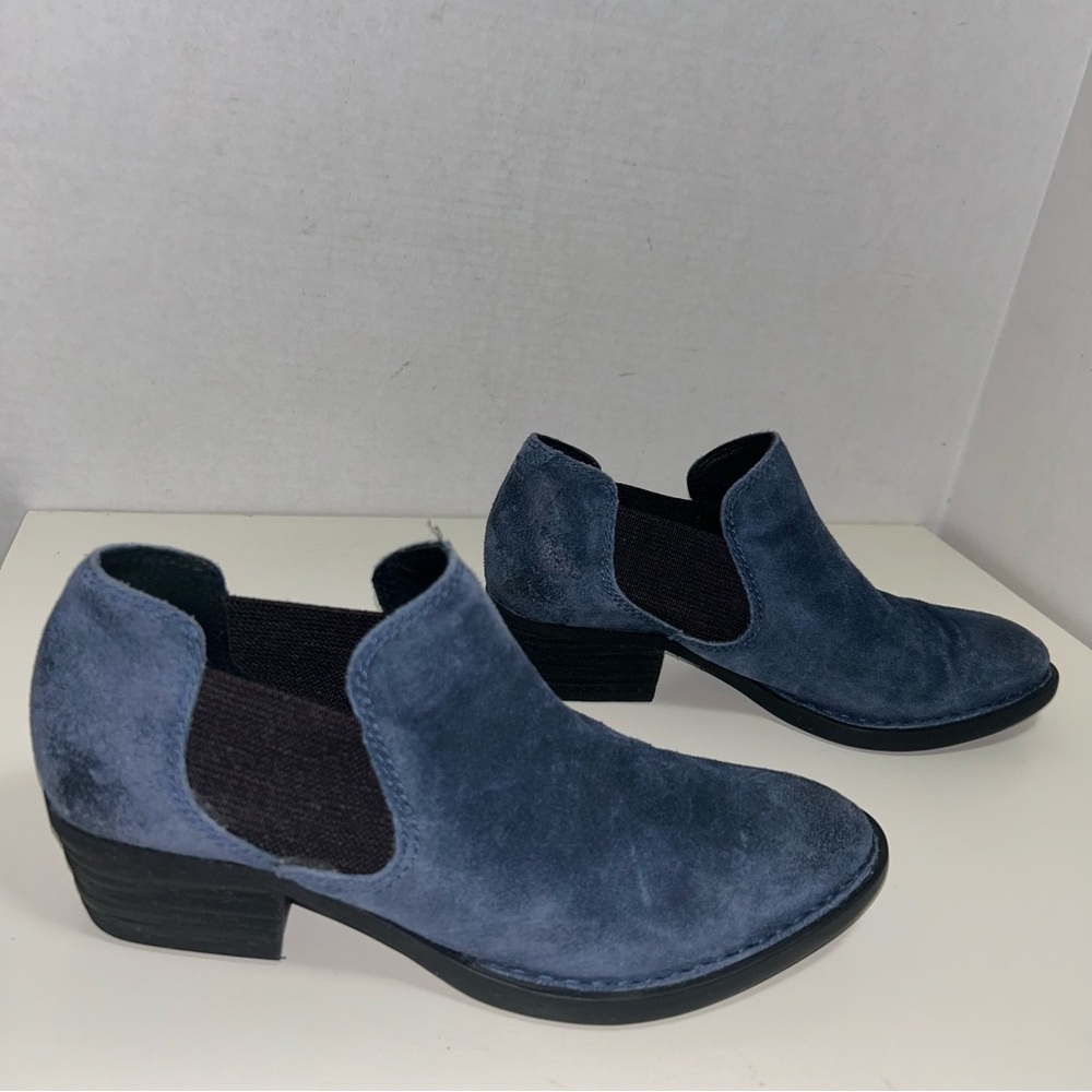 Born Blue Suede Ankle Booties